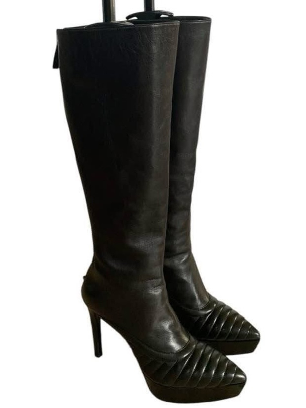 Authentic Prada Leather Knee High Platform Boots